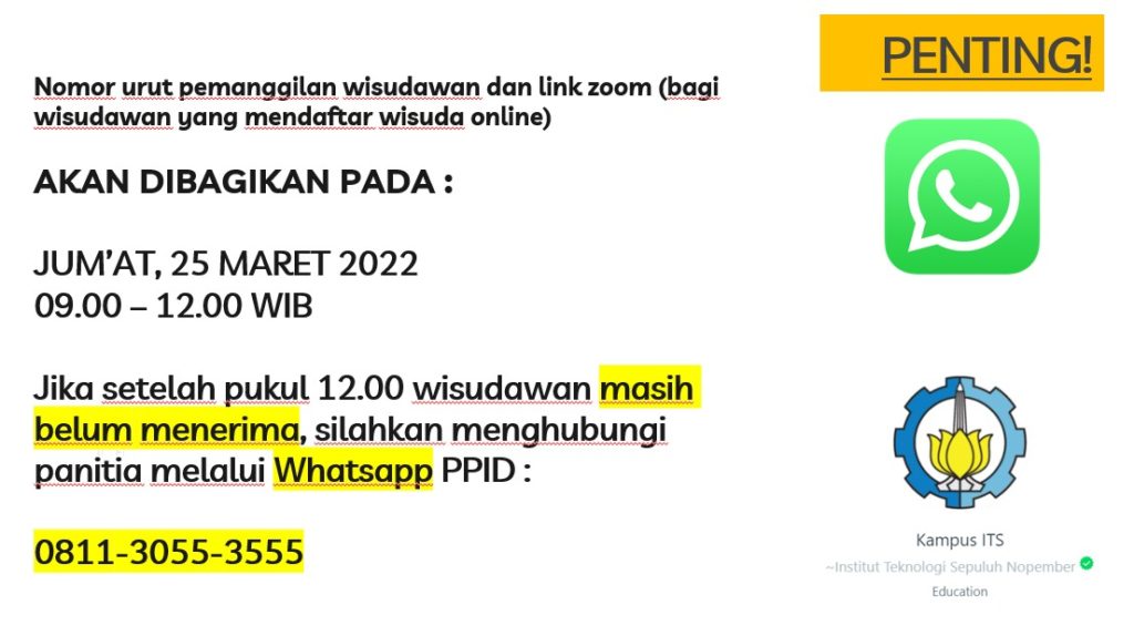 Informasi Wisuda ke-125 ITS