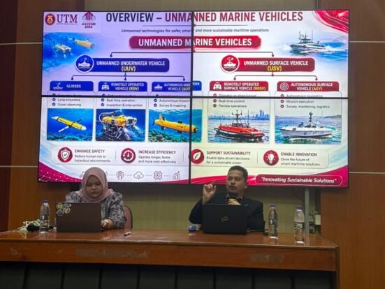 Presentation of research conducted by the Marine Research Center UTM on marine robotics and hydrodynamic testing.