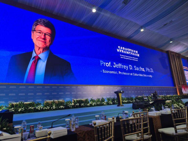 Prof. Jeffrey D. Sachs, Ph.D., at the National Dialogue of the 2026 Indonesian Convention on Science, Technology, and Industry (KSTI).