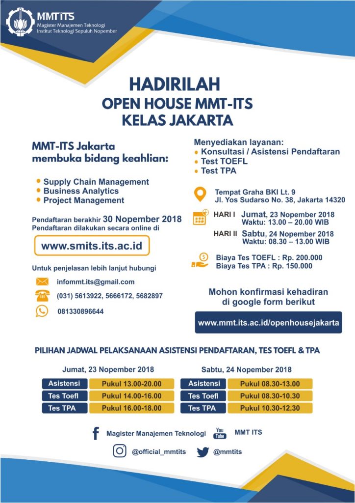 ITS Master of Technology Management Open House Jakarta Class