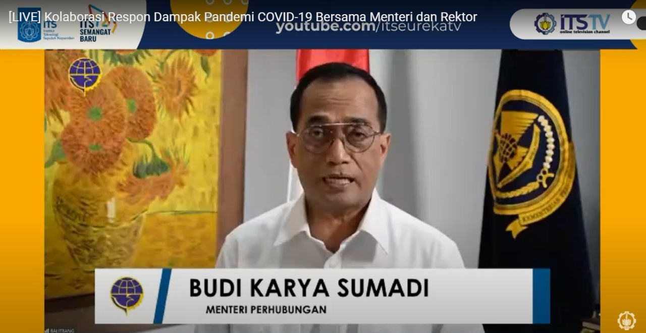Minister of Transportation Ir Budi Karya Sumadi when delivering his greetings about the preparation of a new normal life order