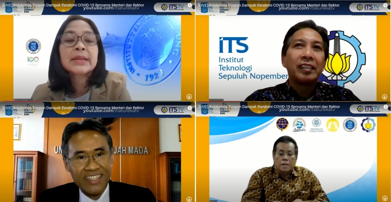 The four rectors of ITS, ITB, UGM, and UI when delivering their speech