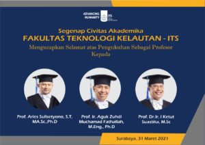 ITS Kukuhkan 10 Guru Besarnya dan Diantara nya 3 Guru Besar dari Fakultas Teknologi Kelautan