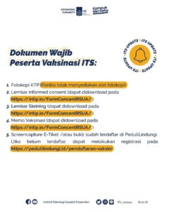 Dokumen Wajib Peserta Vaksinasi ITS