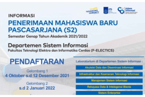 Penerimaan MABA Pascasarjana ITS Semester Genap Tahun 2021/2022 : Departemen Sistem Informasi