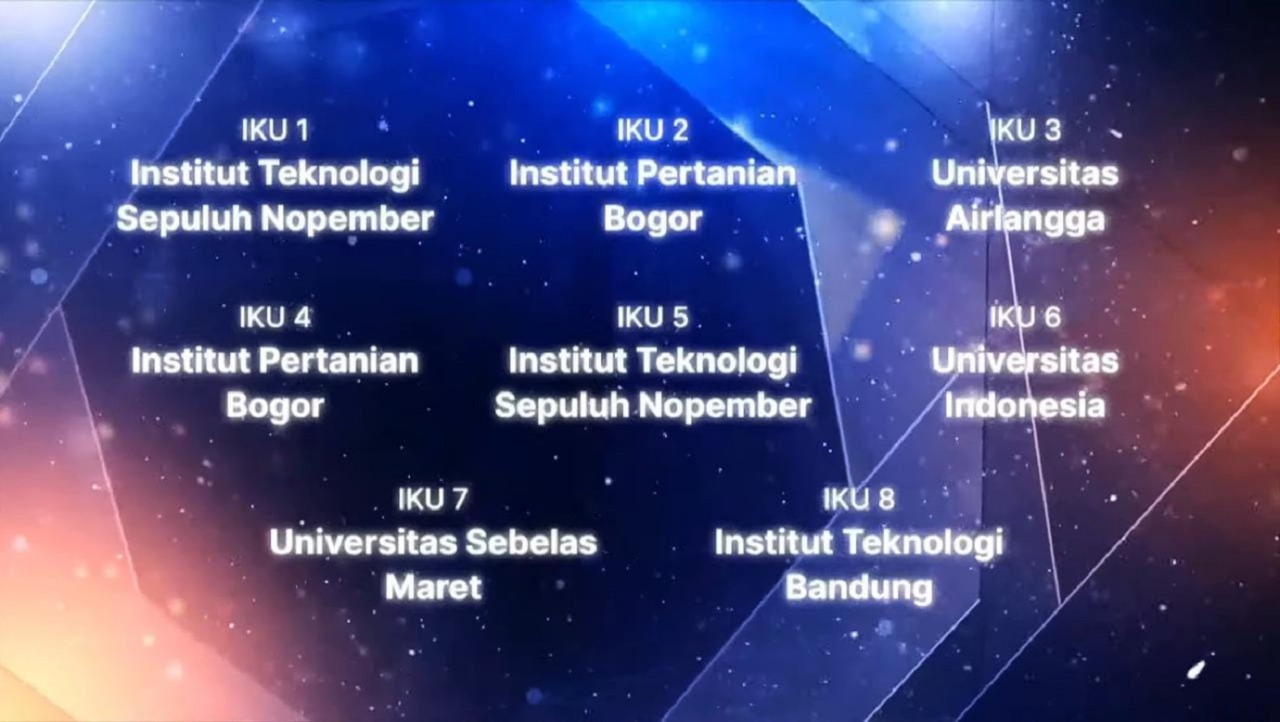 Penghargaan prestasi Indikator Kinerja Utama (IKU) untuk Perguruan Tinggi Negeri Berbadan Hukum (PTN-BH) pada target 1 dan target 5 yang berhasil diboyong ITS