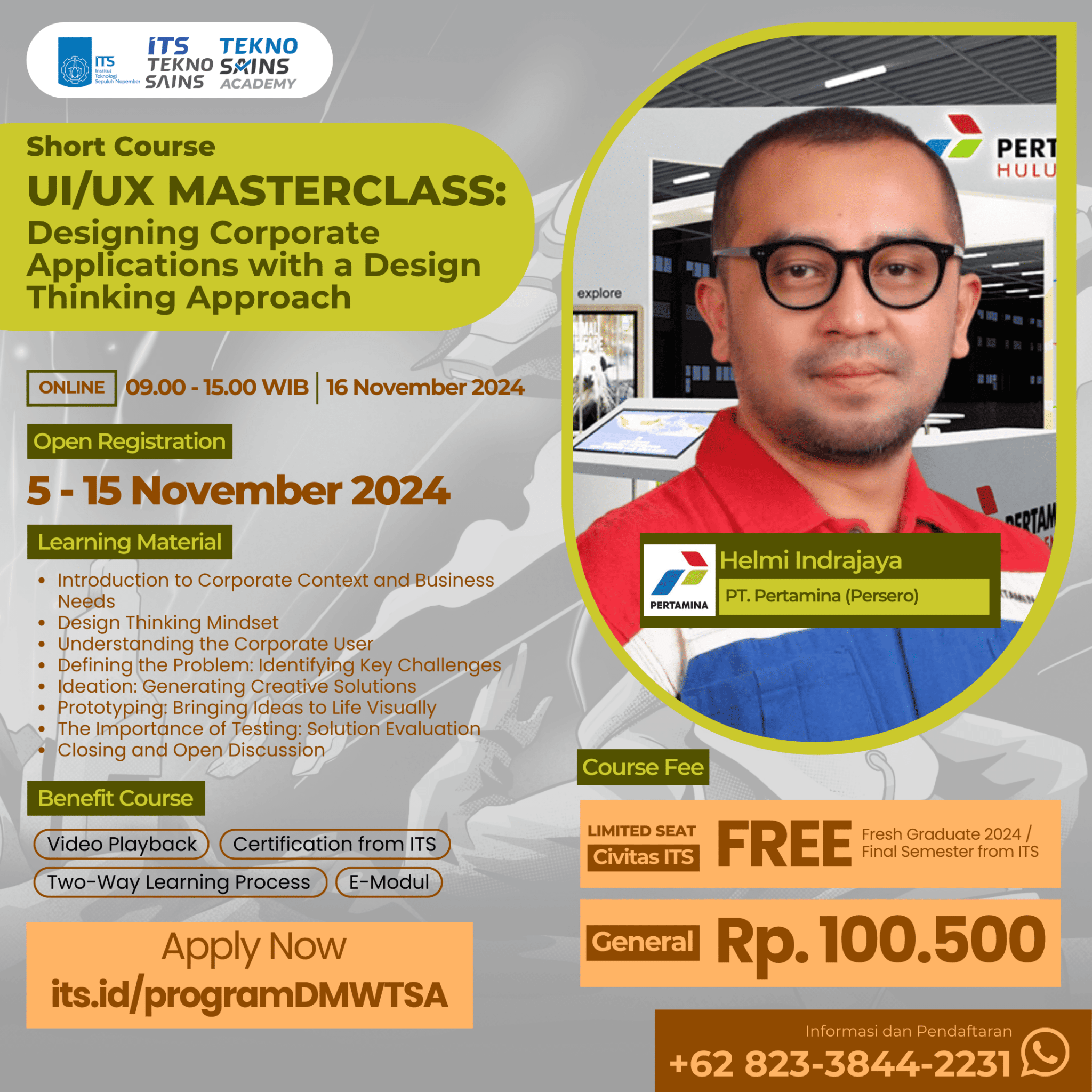 Pelatihan UI/UX Masterclass - Institut Teknologi Sepuluh Nopember
