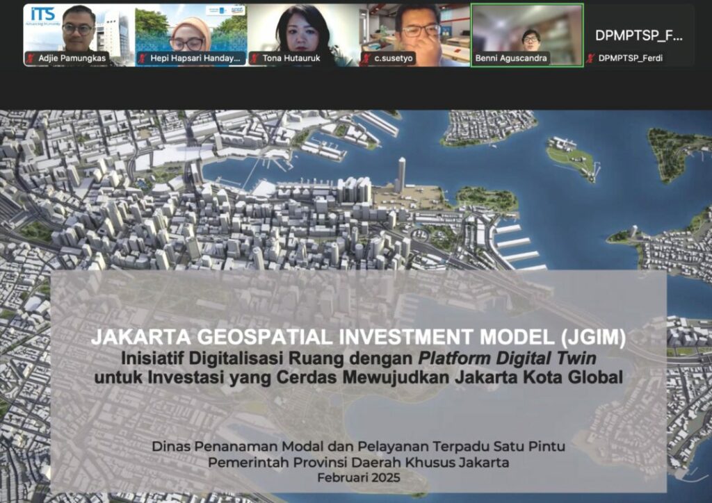 This discussion was initiated by the Urban and Regional Planning Department team and the Geomatics Engineering Department for the optimization and development of Jakarta's digital twins.