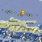 An earthquake with a magnitude of 6.1 centered at 132 kilometers in Tuban, East Java (source from BMKG)
