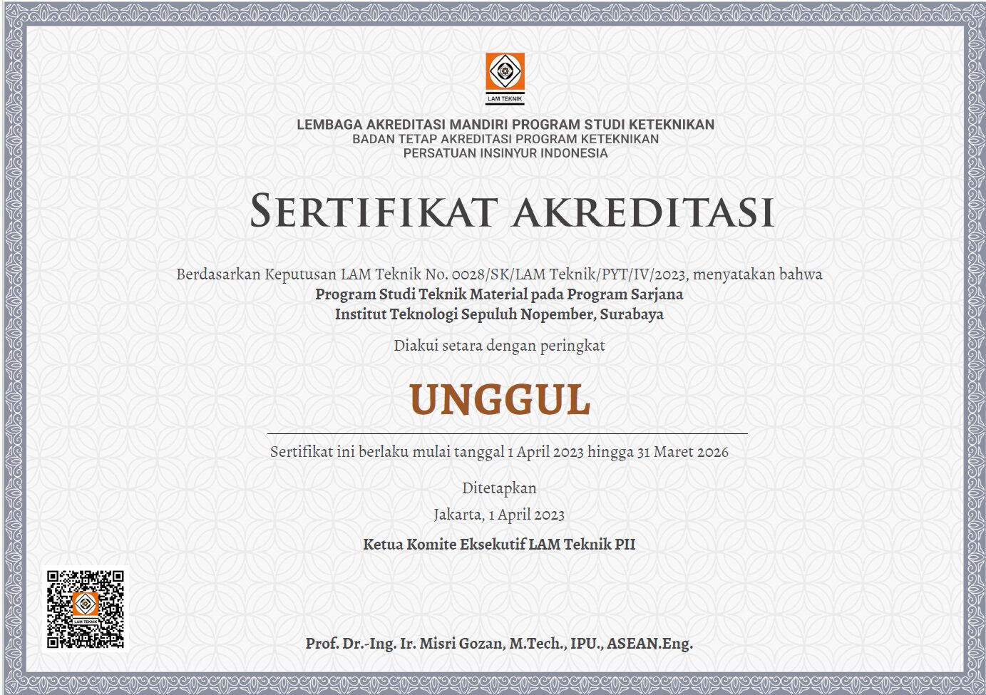 Sertifikat dan Akreditasi