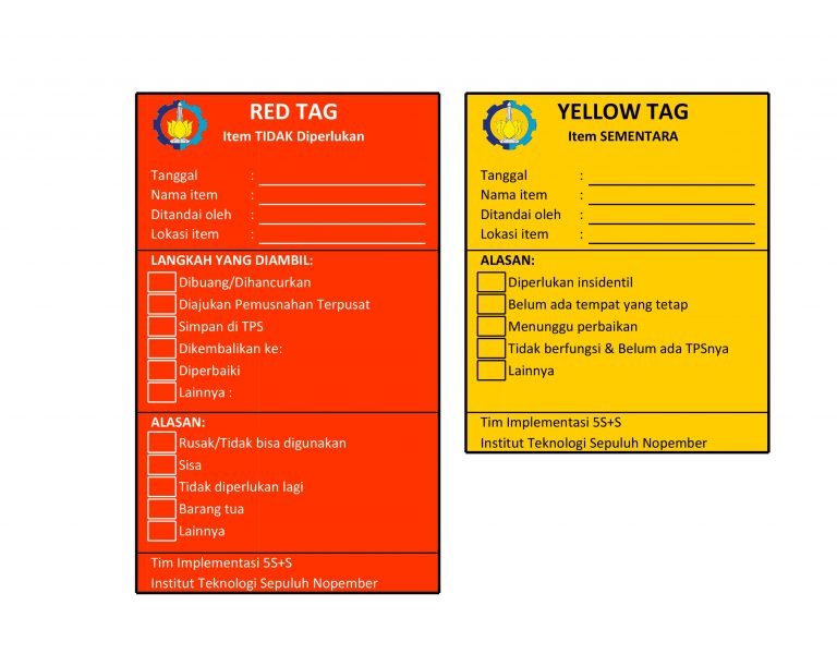Red Tag and Yellow Tag template