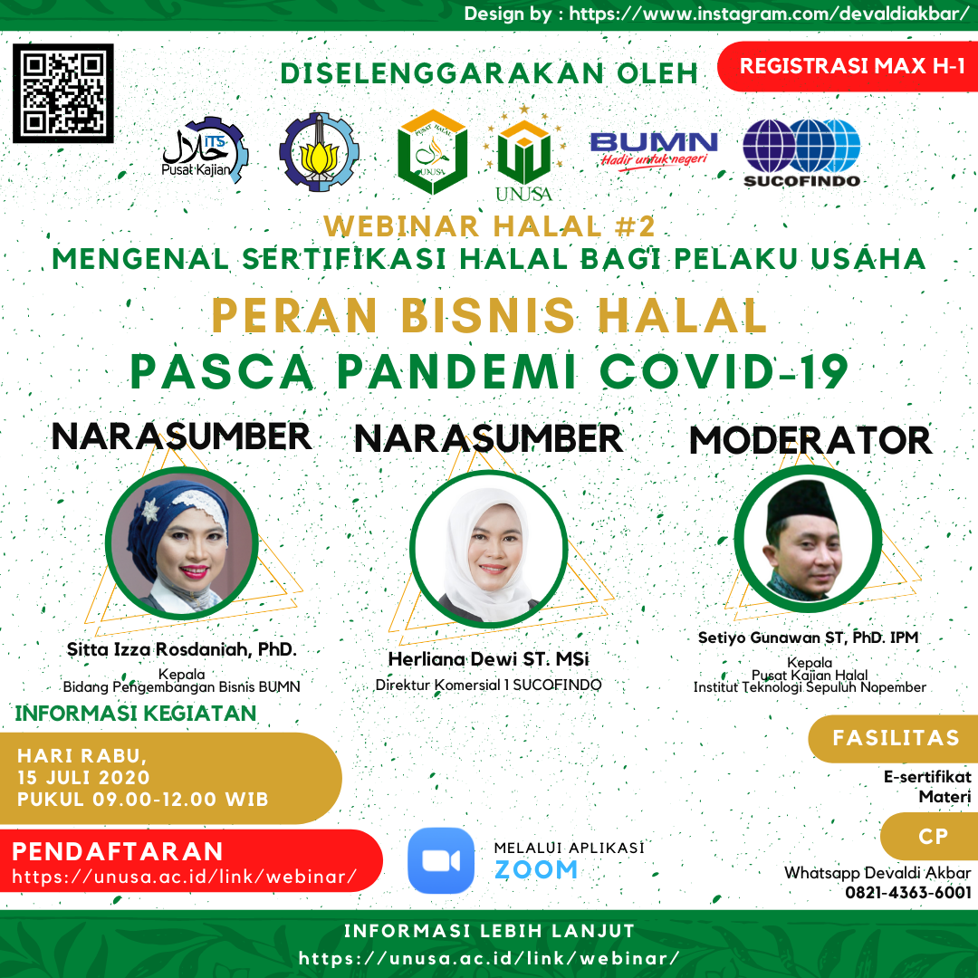 Webinar series #3 Peran Bisnis Halal Pasca Pandemi COVID 19