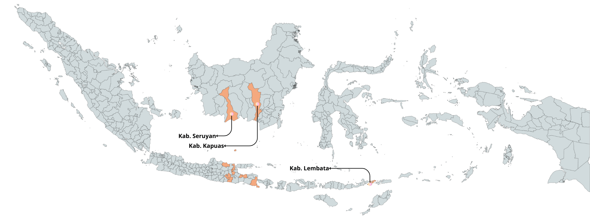 Persebaran Wilayah Kerjasama PDPM Di Indonesia 2023-2024